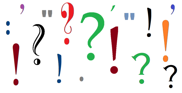 Знаки препинания на белом фоне