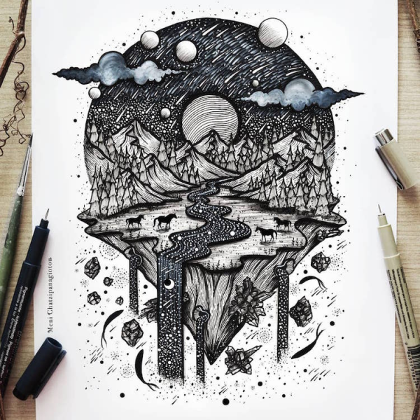 Тату кит эскиз