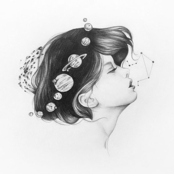 Силуэт лица девушки