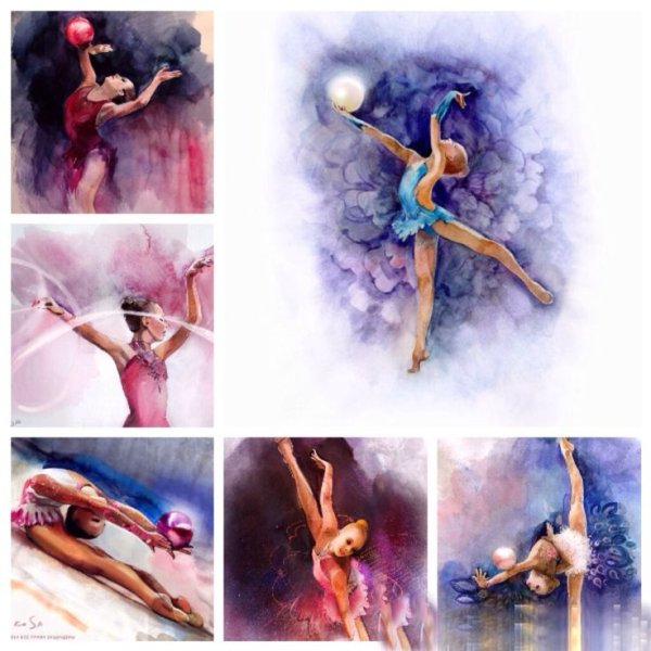 Гимнастика акварель