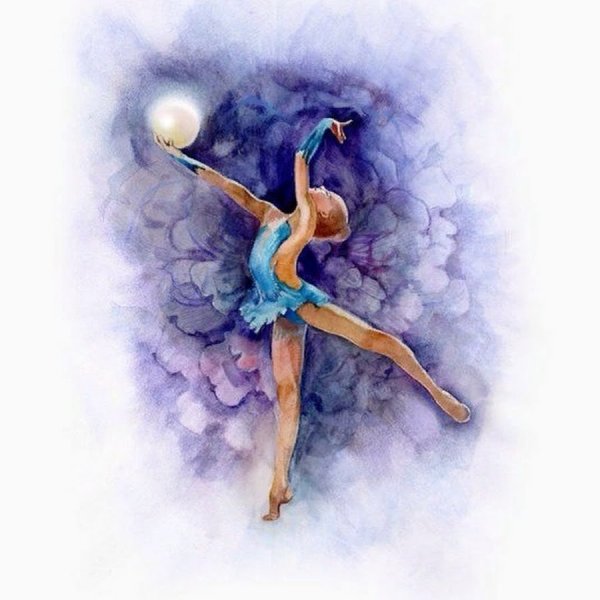 Гимнастка акварель