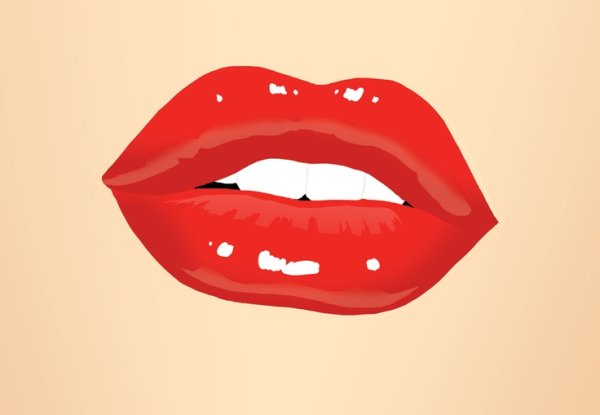 Губы простым карандашом