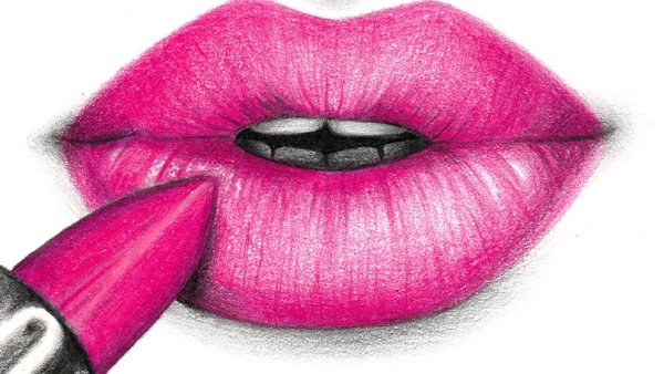 Нарисованные женские губы