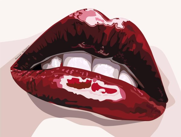 Губы рисунок цветной