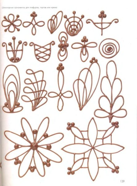 Узоры для шоколадных украшений