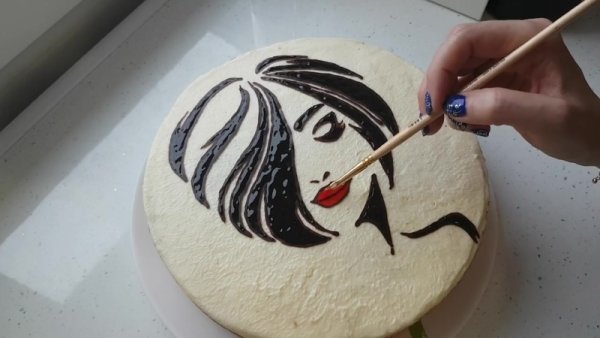 Рисование на торте