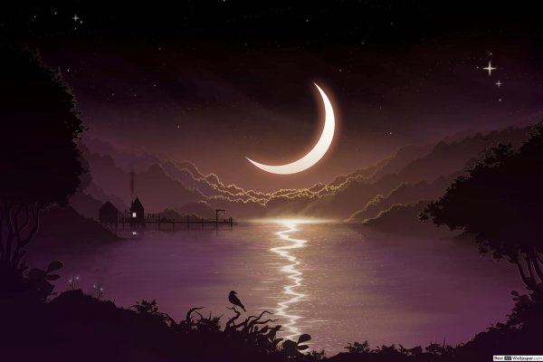 Ночь Луна звезды