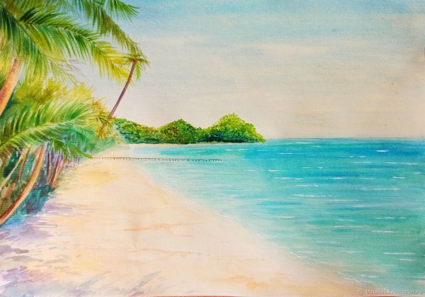 Море акварелью