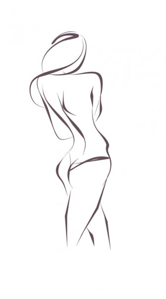 Девушка одной линией