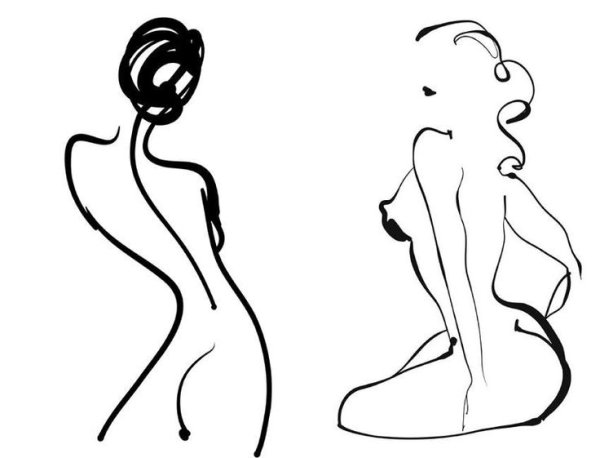 Женская фигура линиями