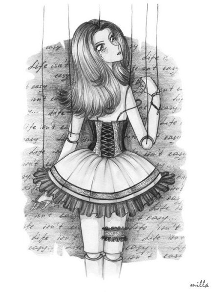 Марионетка рисунок карандашом для срисовки