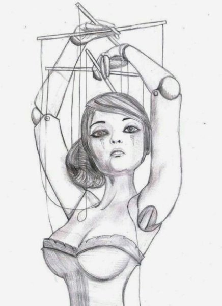 Человек марионетка рисунок