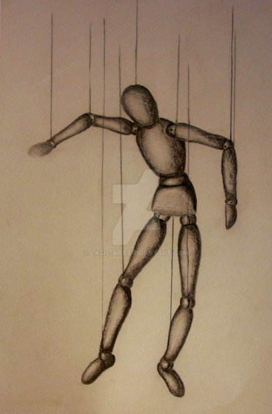 Марионетка карандашом