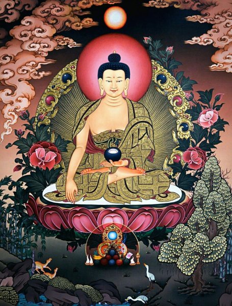 Будда на черном фоне