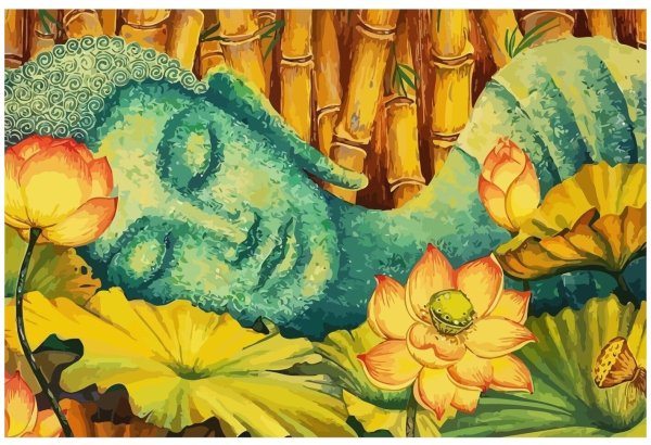 Буддийская статуя Эстетика Лотос