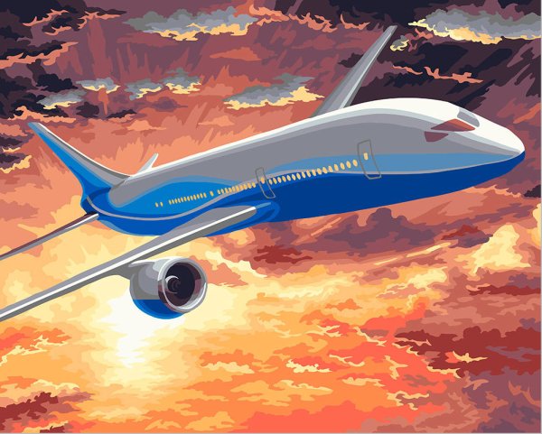 Картина маслом самолет