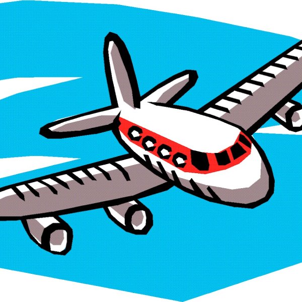 Самолет летит мультяшный