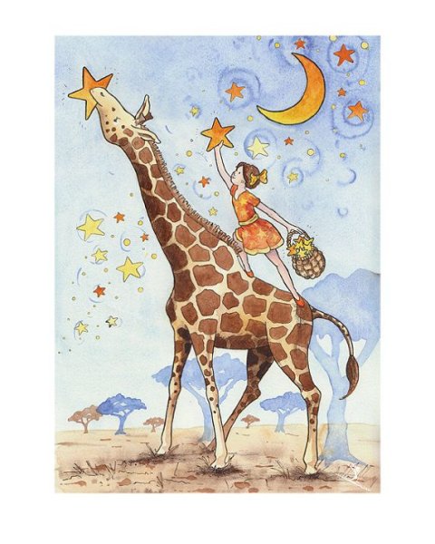 Жирафы гуашью