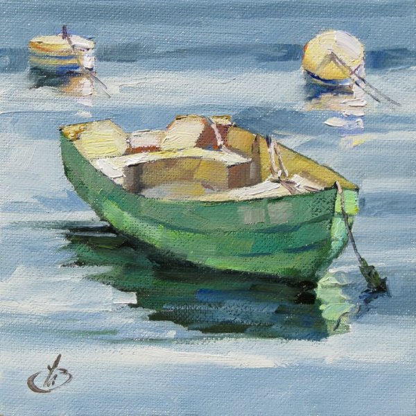 Лодка акварель
