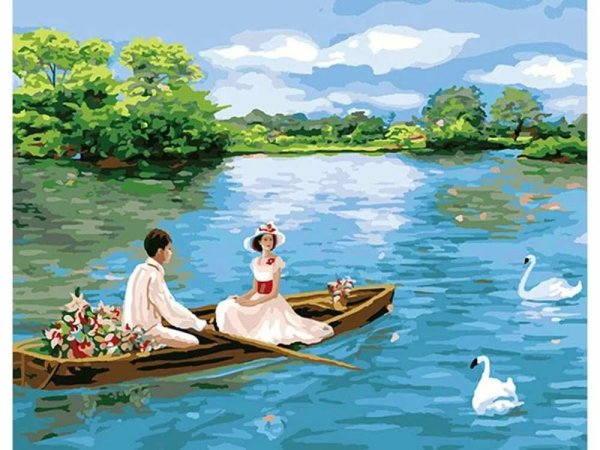 Двое влюбленных в лодке