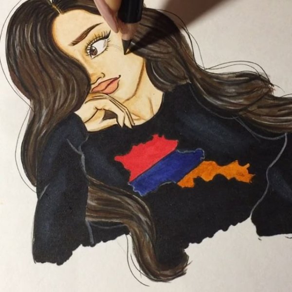 Нарисованная армянская девушка