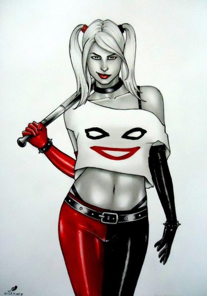Харли Квинн арт карандашом