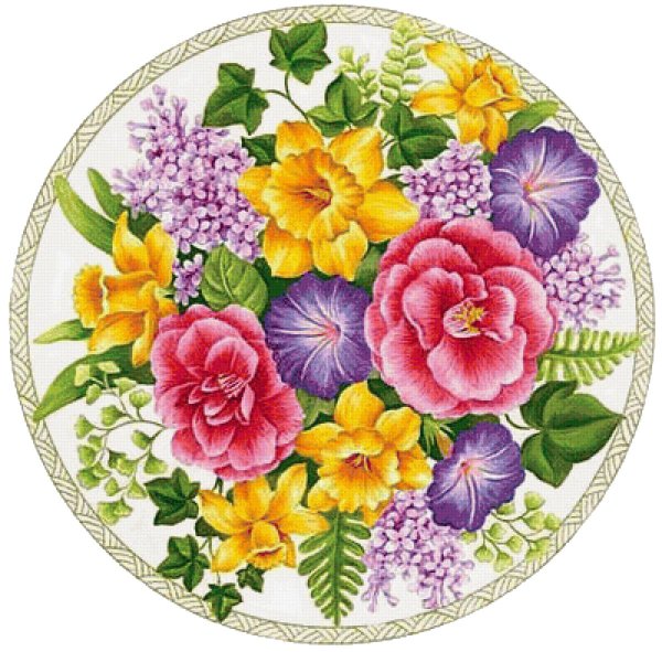 Декупаж птицы в круге