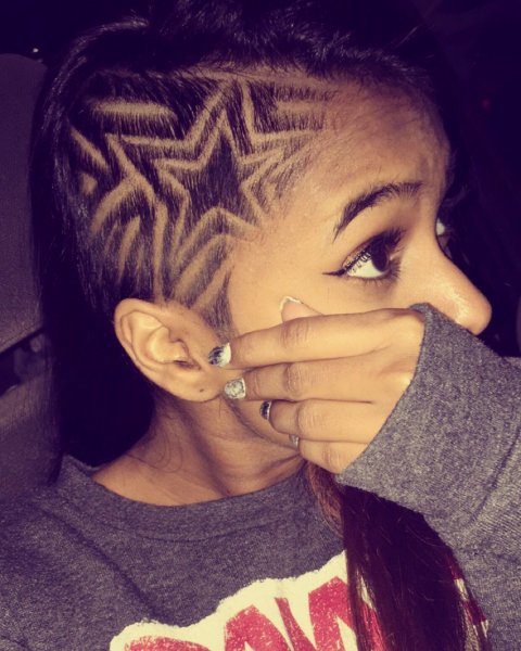 Женские стрижки с выбритыми узорами