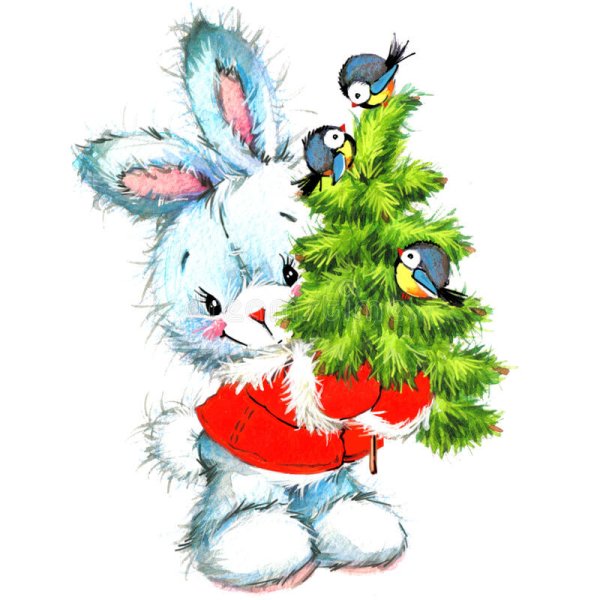 Зайчик на снегу