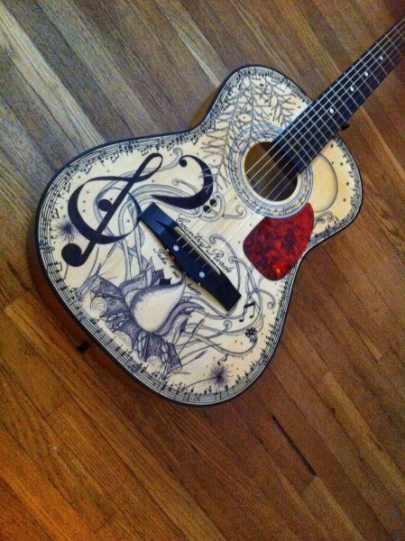 Расписная акустическая гитара