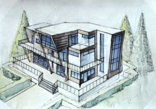 Скетчи зданий