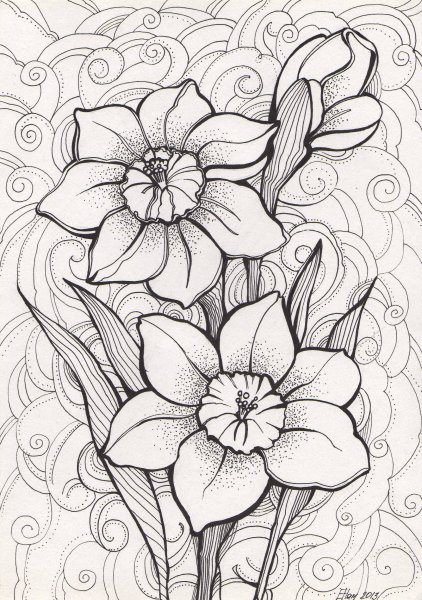 Эскизы цветов для тату