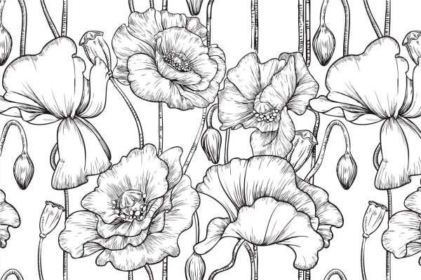 Эскиз цветочной композиции