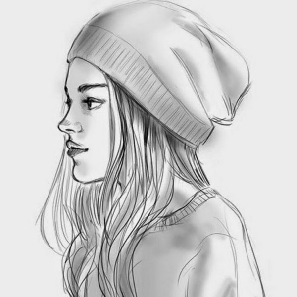 Девочка в шапке рисунок