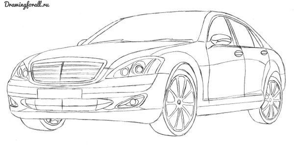 Мерседес 221 рисунок