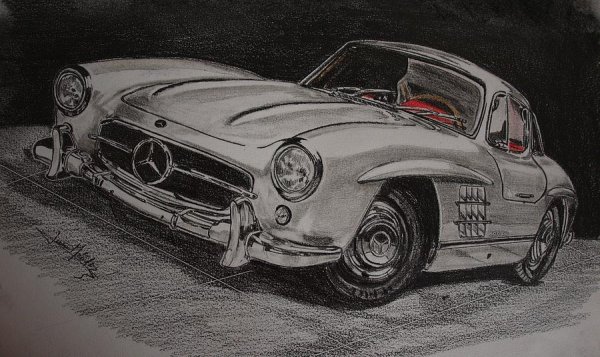 Mercedes-Benz 300sl drawing