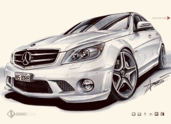 Мерседес Бенц 63 АМГ рисунок
