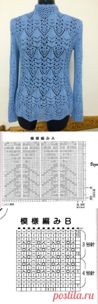 Вязаные пуловеры патентной резинкой спицами со схемами