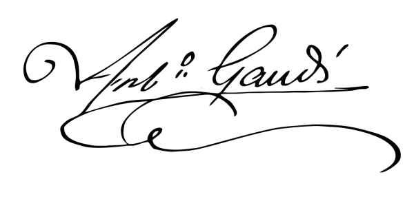 Антонио Гауди автограф