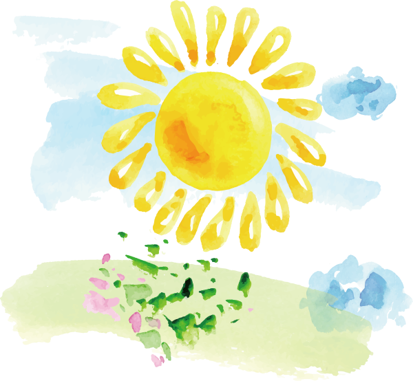 Акварельное солнце