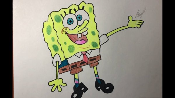 Лёгкие рисунки Спанч Боба