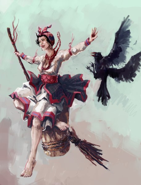 Баба Яга в ступе