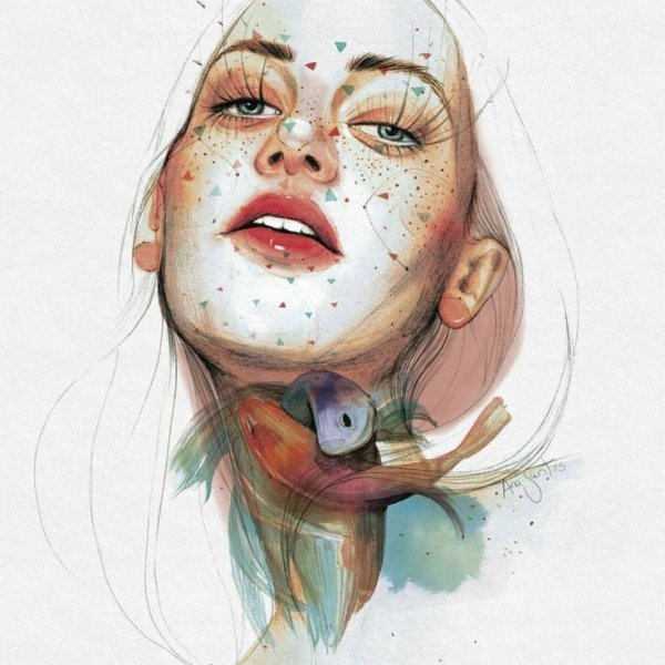 Ana Santos акварель портрет