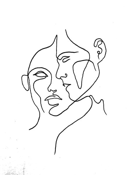 Фигура девушки одной линией