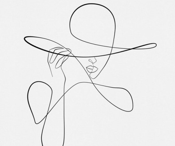 Рисунок одной линией девушки