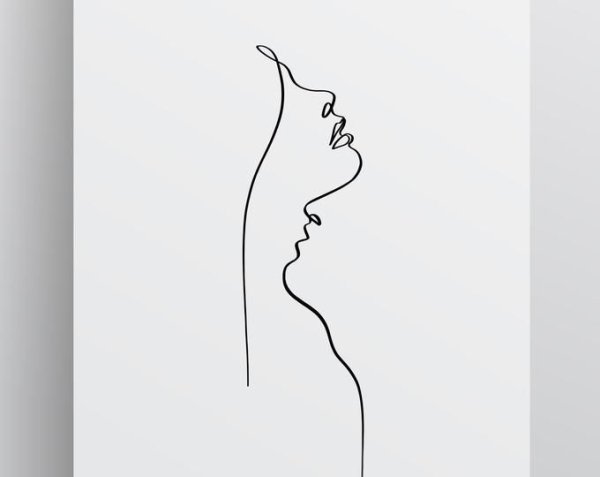 Контур женского лица