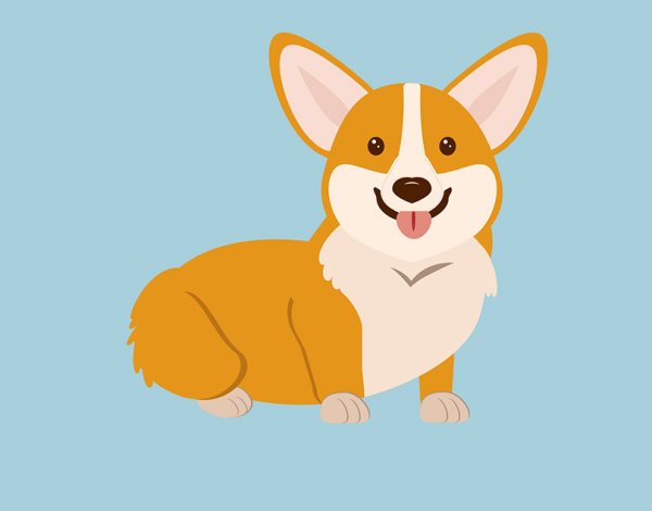 Мультяшная собачка корги