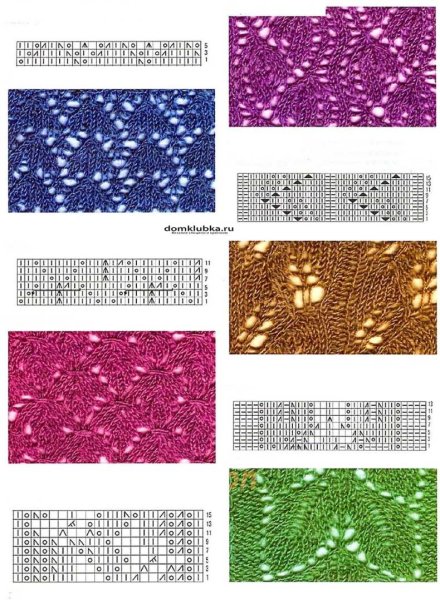 Ажурная вязка спицами схема вязания