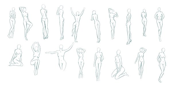 Красивые позы для рисования девушек