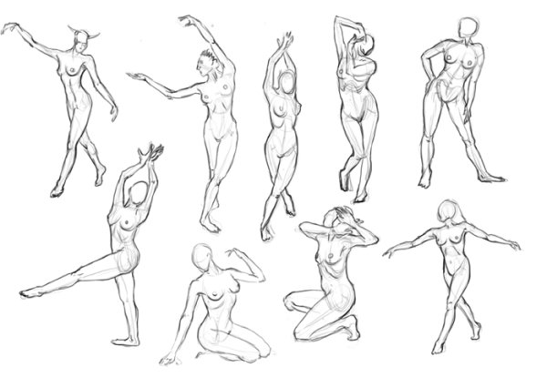 Позы для рисования женские